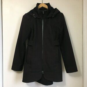 3Stones Vancouver Black Flattering Fitted Hooded Utility Jacket Medium